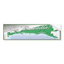 Free Cascadia! Bumper Sticker bumper stickers by zazzlepuggle Free Cascadia! Bumper Sticker bumper stickers