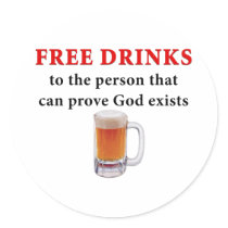 Free Drinks Round Stickers