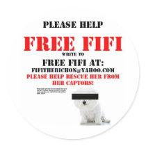 Free Fifi the Bichon Frise Round Sticker