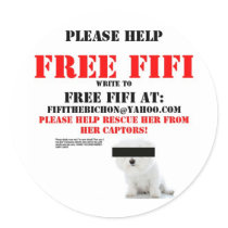 Free Fifi the Bichon Frise Round Sticker