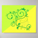 Free-Floral-Graphics.jpg Lemon Lime digital swirls Print