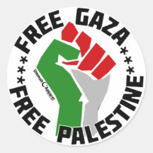 free gaza free palestine round stickers