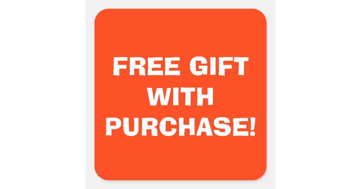 Free Gift With Purchase Sticker Zazzle