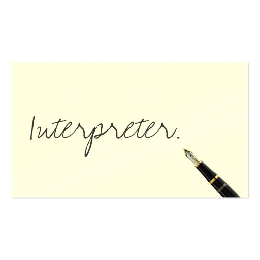 Free Handwriting Script Interpreter Business Card (front side)