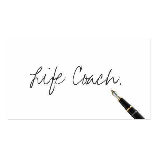 Free Handwriting Script Life Coach Business Card (front side)