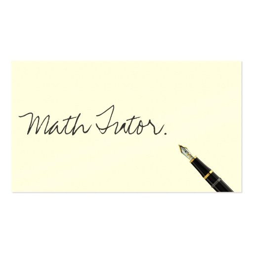 Free Handwriting Script Math Tutor Business Card