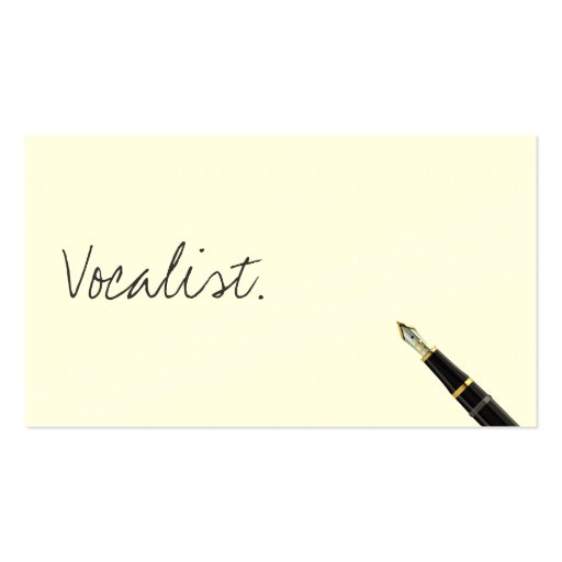Free Handwriting Script Vocalist Business Card (front side)