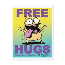 "Free Hugs" Bill Plympton Dog postcard