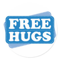 Free Hugs - Blue Stickers