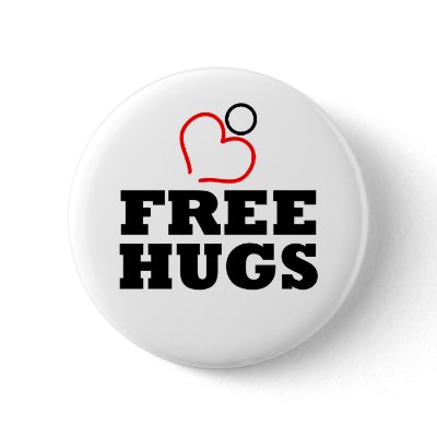 Free Hugs Pinback Button by pixelholic