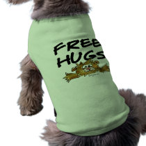 Free Hugs Cartoon Hamster Dog T Shirt