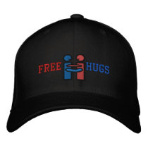 Free, Hugs Embroidered Baseball Cap