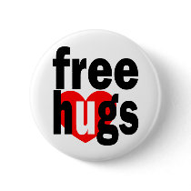 free hugs heart pin