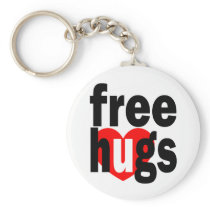 free hugs heart key chains