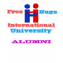 FREE HUGS INTERNATIONAL UNIVERSITY ALUMNI t-shirts