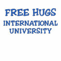 FREE HUGS INTERNATIONAL UNIVERSITY embroidered shirts
