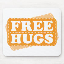 Free Hugs - Orange Mouse Pad