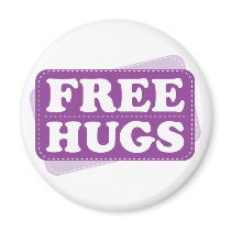 Free Hugs - Purple Refrigerator Magnets