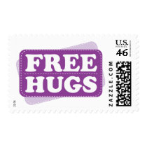 Free Hugs - Purple Postage Stamps
