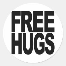 Free Hugs Round Stickers