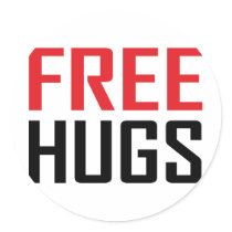 free hugs shirts round stickers