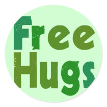 Free Hugs Round Stickers
