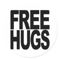 Free Hugs Round Stickers
