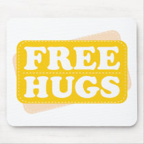 Free Hugs - Yellow Mouse Pads