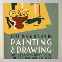 Free Instruction In Painting & Drawing Poster