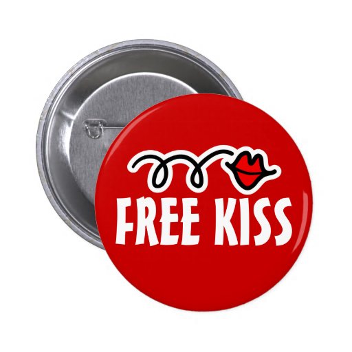 Free kiss button for kissing day with red lips Zazzle