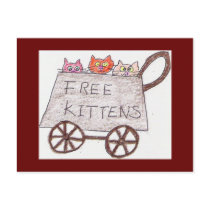 free kittens Postcard by KatAnnette free kittens Postcard