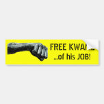 FREE KWAME...of his JOB! Bumper Sticker