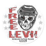 Free Levi Hockey Skull Round Stickers