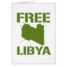 FREE LIBYA (green) Greeting Cards