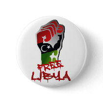 Free Libya Resistance Raised fist - Libya Freedom Buttons