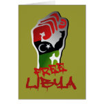 Free Libya Resistance Raised fist - Libya Freedom cards