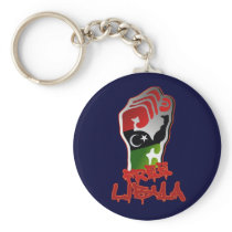 Free Libya Resistance Raised fist - Libya Freedom Key Chains
