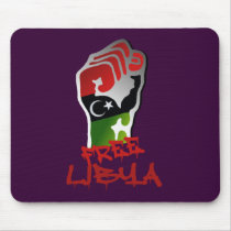 Free Libya Resistance Raised fist - Libya Freedom Mouse Pads