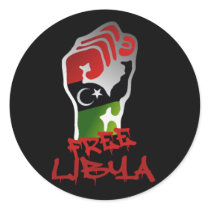 Free Libya Resistance Raised fist - Libya Freedom Stickers