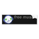free music, free jammie bumper stickers