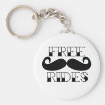 Free Mustache Rides Keychain