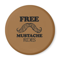 FREE MUSTACHE RIDES magnets by Shirtuosity FREE MUSTACHE RIDES magnets