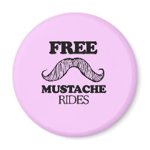 FREE MUSTACHE RIDES magnets by Shirtuosity FREE MUSTACHE RIDES magnets