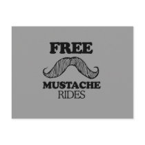 FREE MUSTACHE RIDES postcards