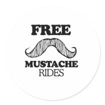 FREE MUSTACHE RIDES stickers
