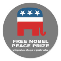 Free Nobel Peace Prize with purchase of equal valu stickers
