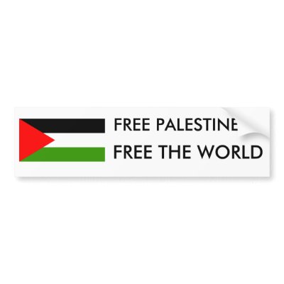 FREE PALESTINE, FREE THE WORLD BUMPER STICKER by misskymm