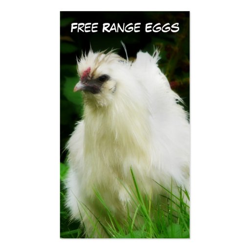 Free Range Eggs Layer or Poultry Bird Business Card Template (front side)