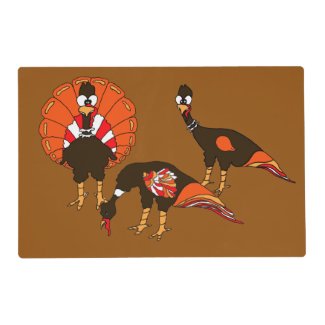 Free Range Turkeys Laminated Placemat
