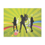Free Silhouettes of Dancing Girls Postcard